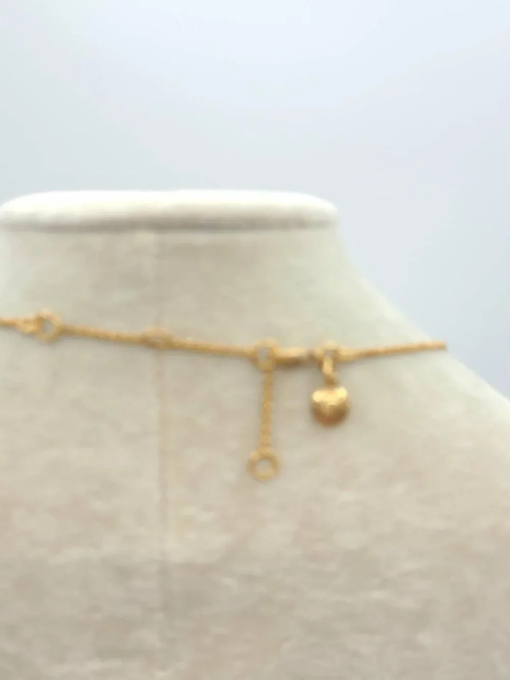 J Crew Delicate Gold Tone Green Clear Crystal Necklace